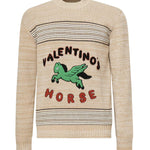 Pullover in lana e cotone con logo 7V3KC34E B27DRY VALENTINO GARAVANI 