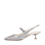 Slingback in misto seta con applicazioni 5I055E 2AWLF0164 MIU MIU 