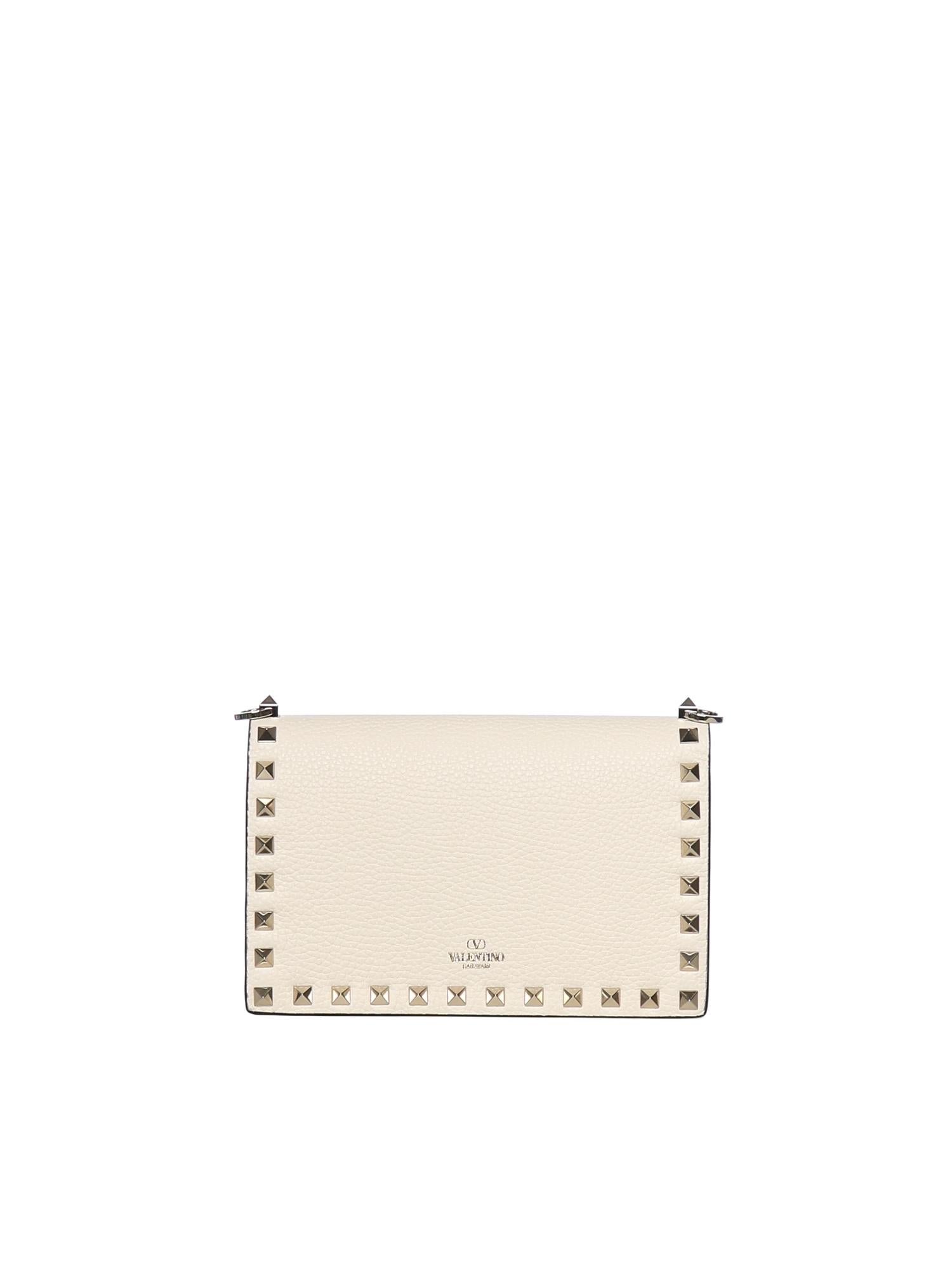 Mini bag con catena Rockstud in vitello granato 8W2P0Y59 VSHI16 VALENTINO GARAVANI 