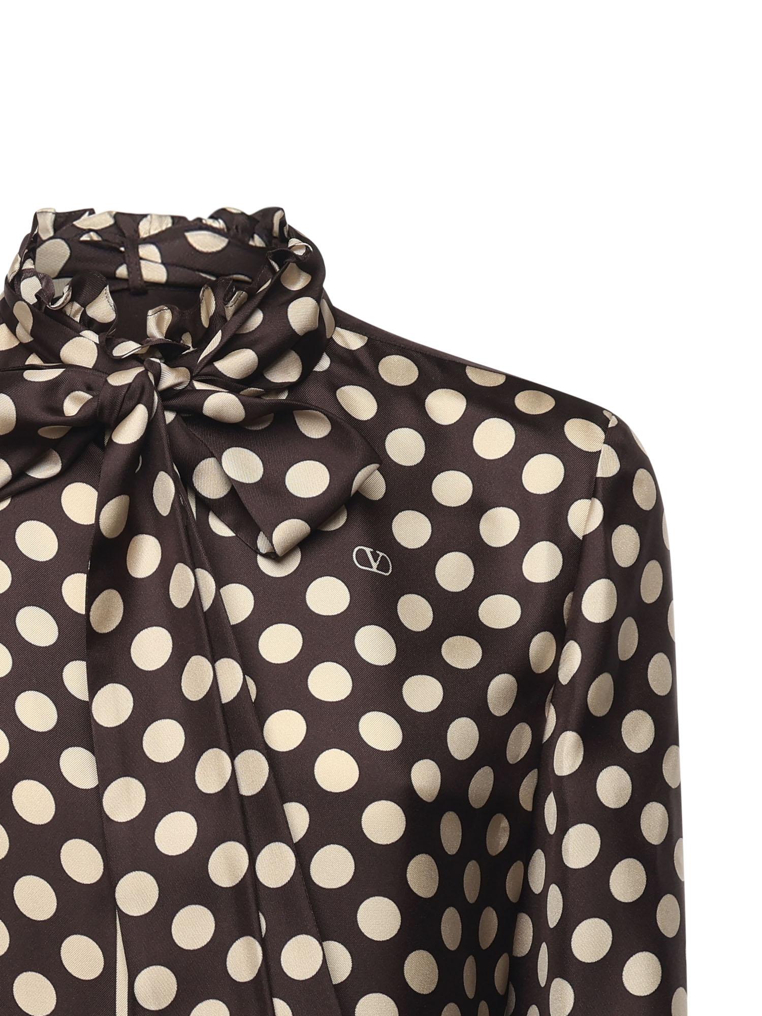 Camicia in twill stampa plus de pois 7B3AB7T7 9JHRDQ VALENTINO GARAVANI 