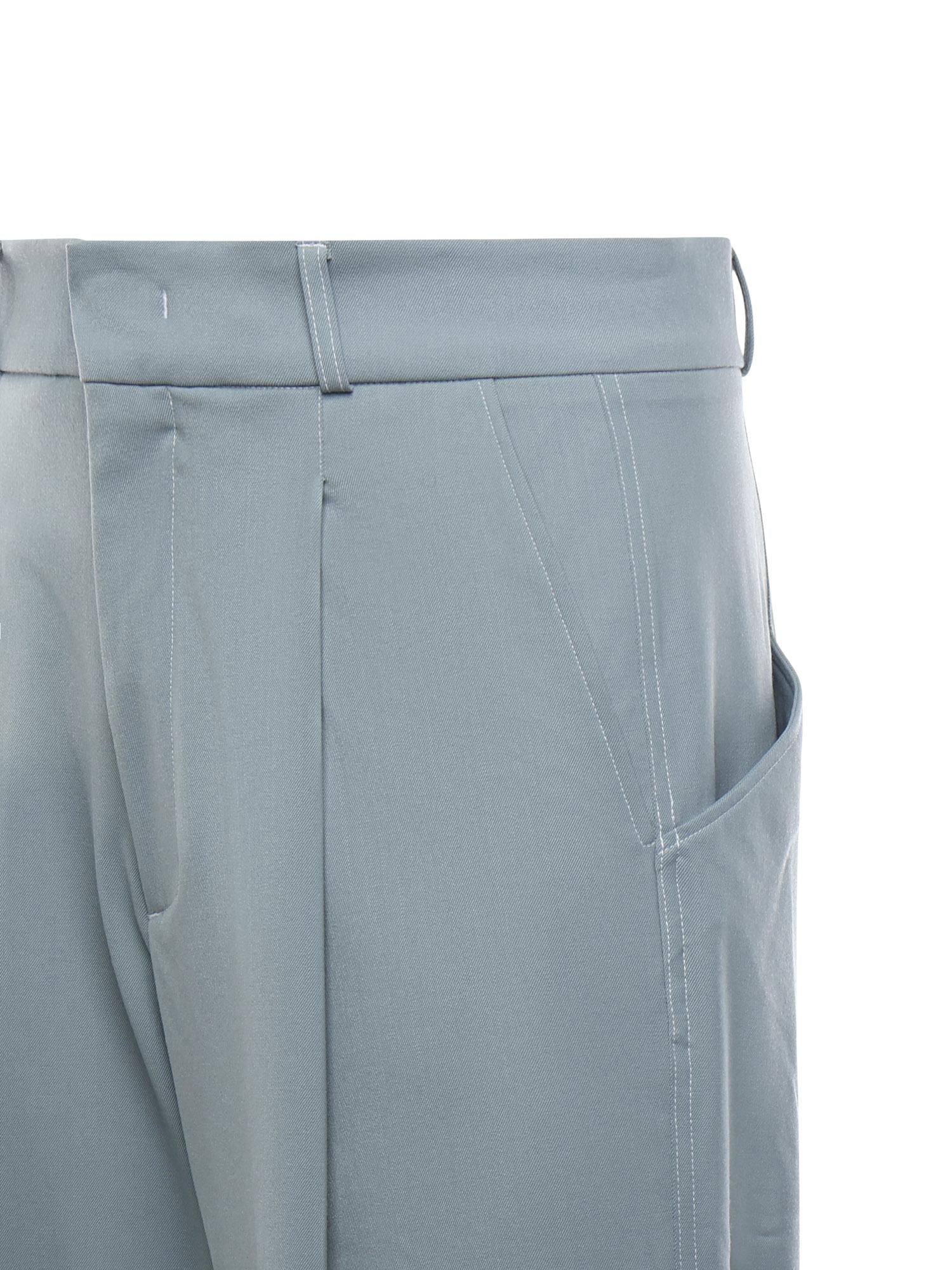 Pantaloni super loose con pinces PT016V1 BLU BONSAI 