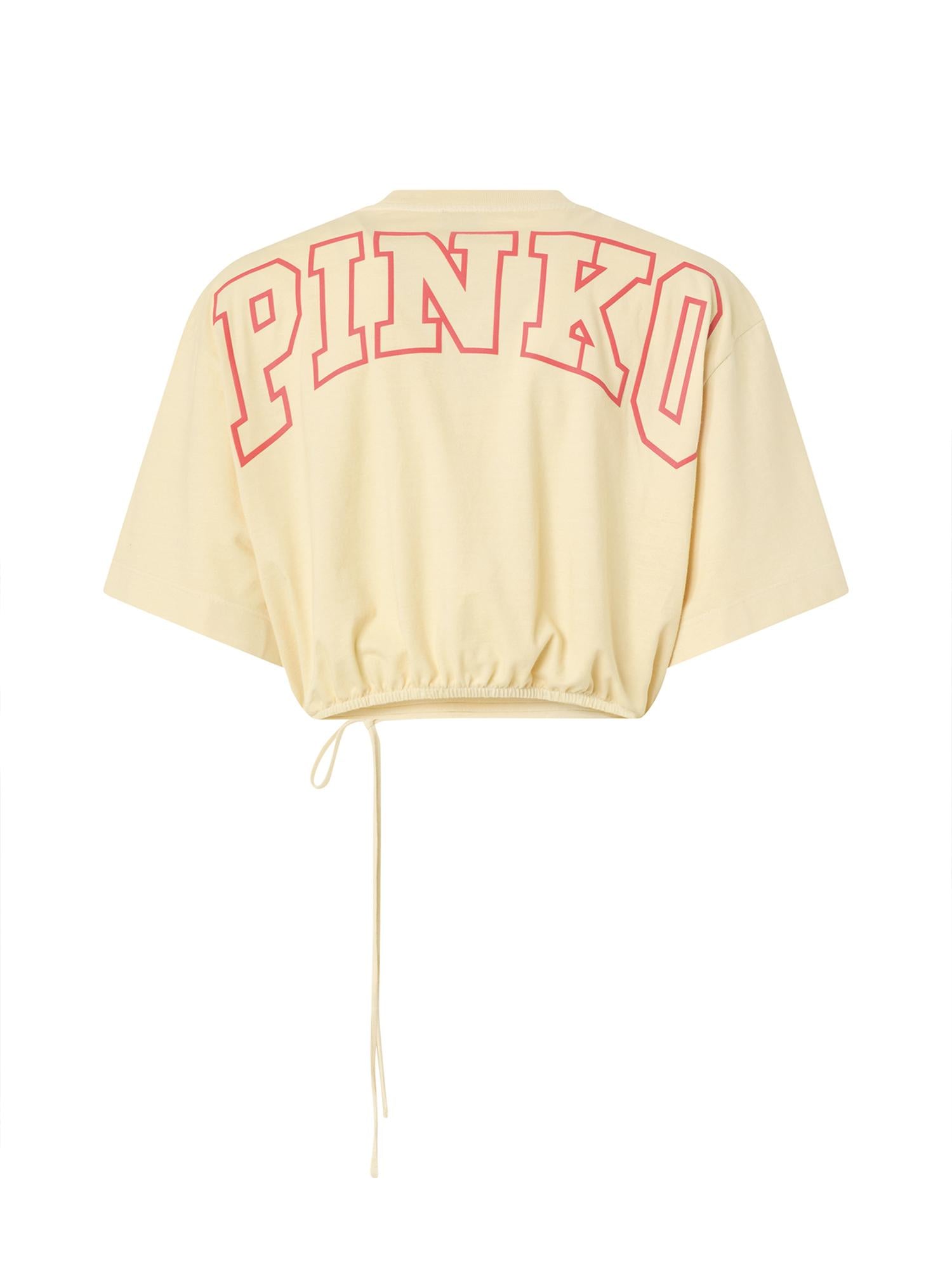 Crop top con logo lettering 106871 A3BMC19 PINKO 