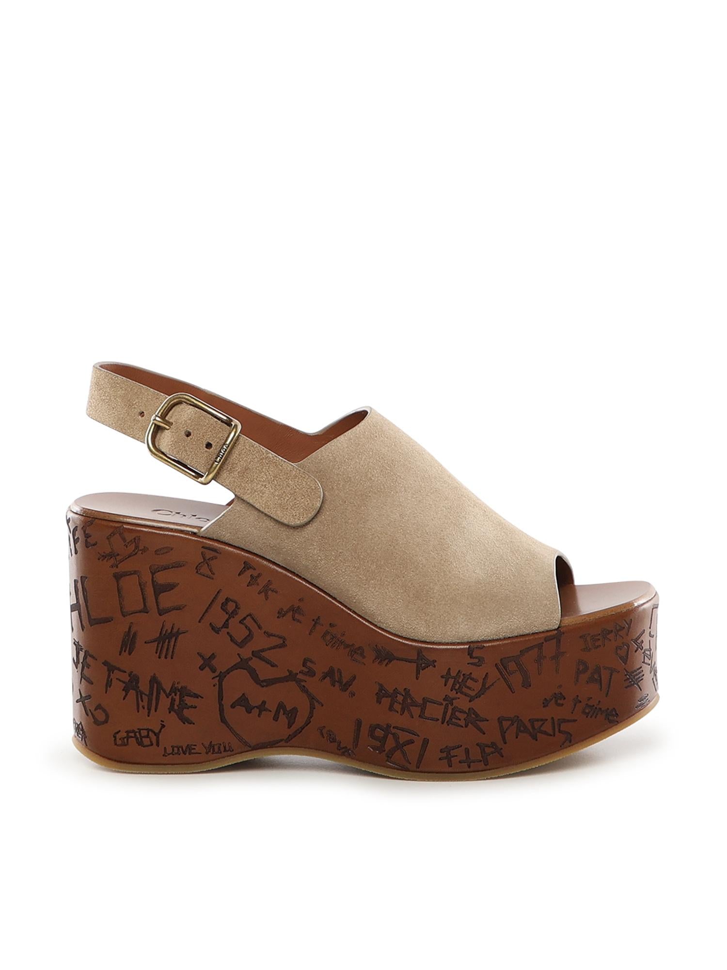 Sandali con zeppa Maxime CH25A10GRY 751 CHLOÉ 