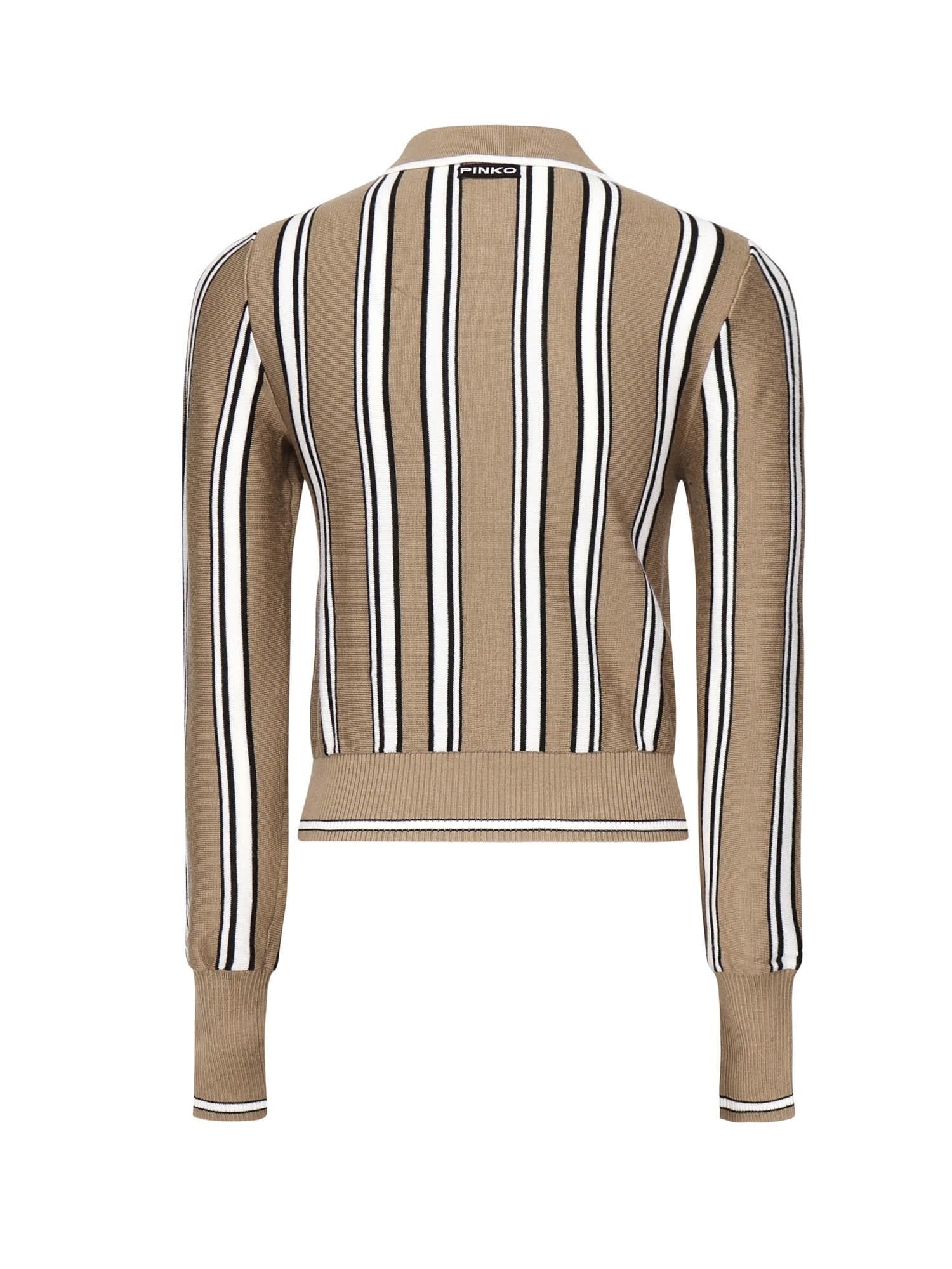 Maglia stile polo a righe 105809 A2UOL4Z PINKO 