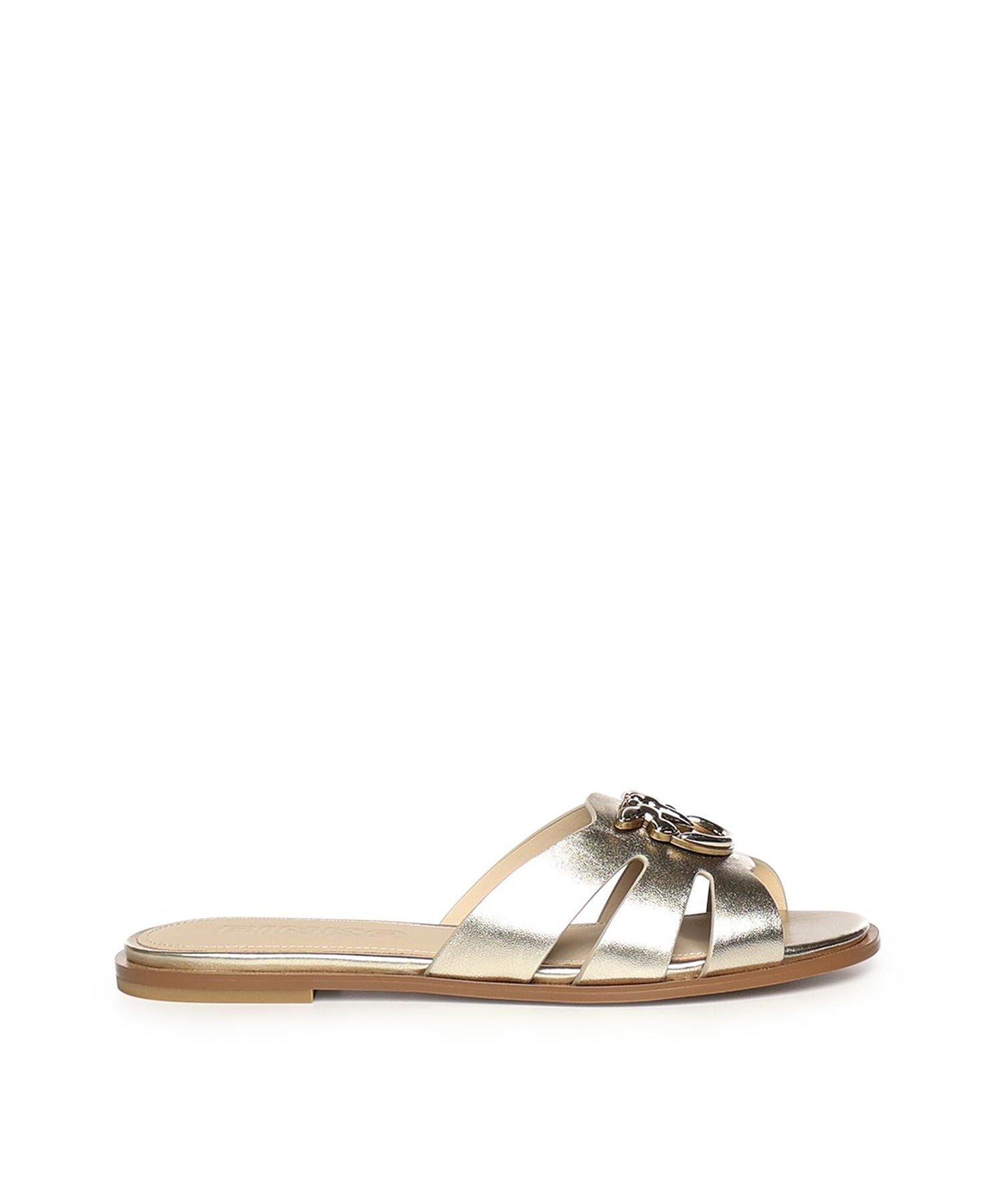 Slipper in pelle con logo SD0463 P049Z22 PINKO 