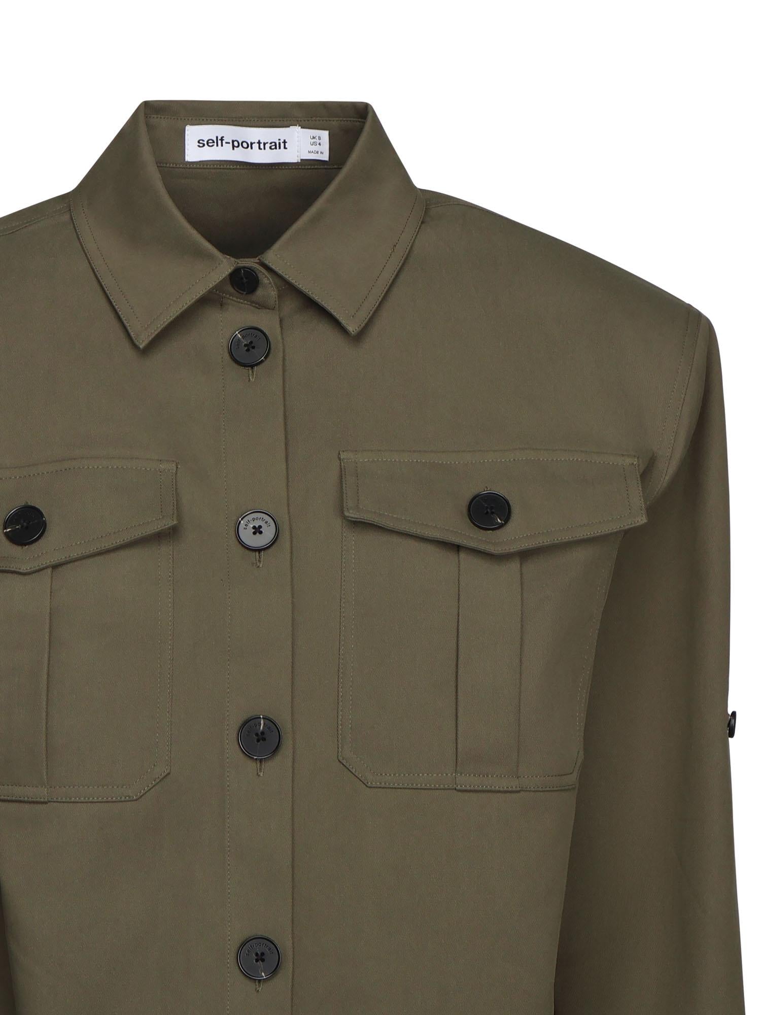 Camicia in gabardine di cotone AW25077T GR SELF-PORTRAIT 