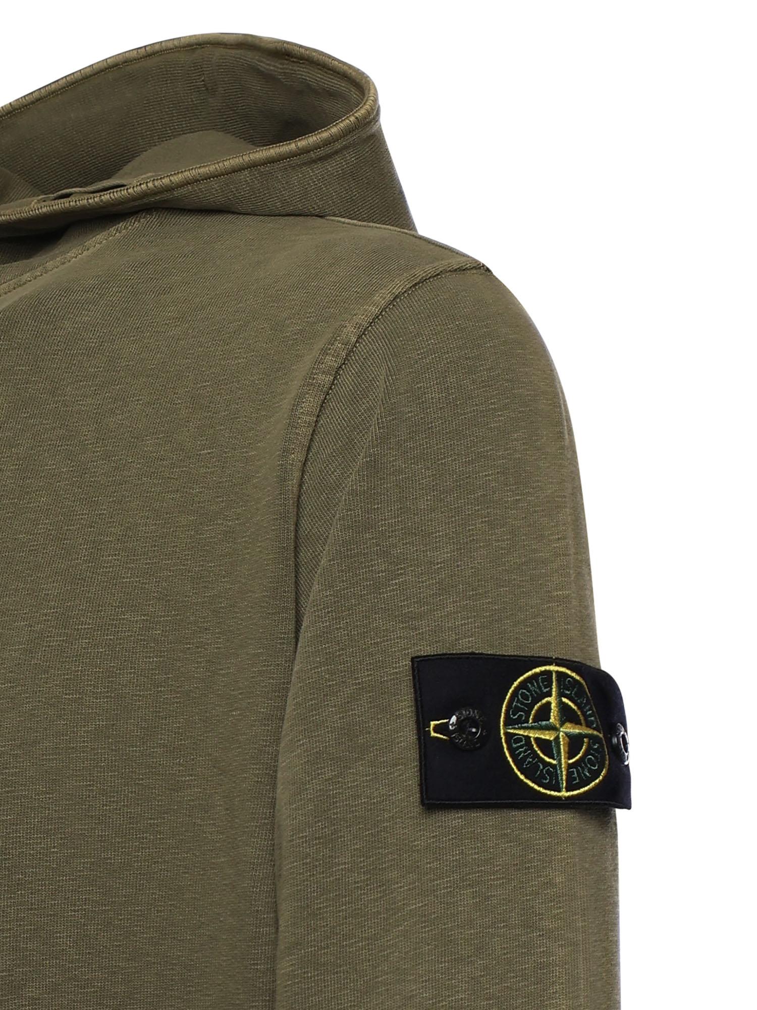 Felpa con cappuccio in cotone malfilé L1S156100031 S0060V0141 STONE ISLAND 