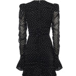 Abito in chiffon a pois 115224 000 ROTATE 