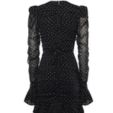 Abito in chiffon a pois 115224 000 ROTATE 