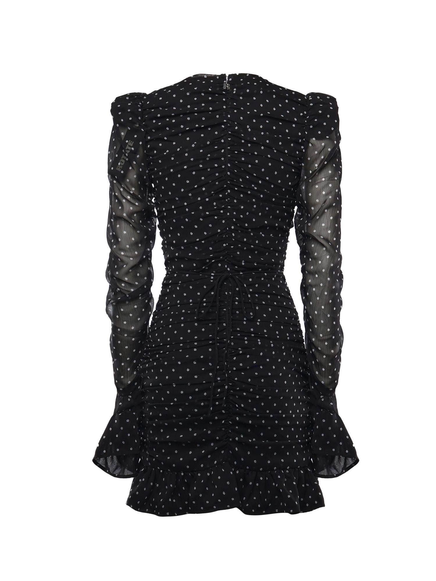 Abito in chiffon a pois 115224 000 ROTATE 