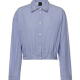 Camicia cropped a righe con colletto gioiello 106277 A32RZE5 PINKO 