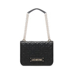 Borsa a spalla trapuntata con logo<BR/> JC4000PP1LLA0 00A LOVE MOSCHINO 