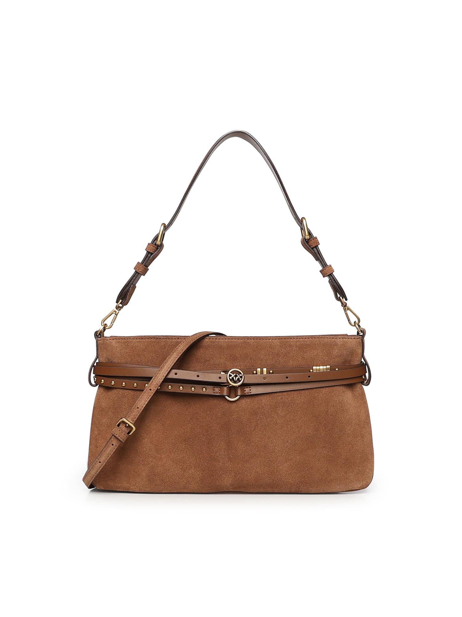 Borsa a spalla media Belt Bag in suede 106176 A0F6L17Q PINKO 