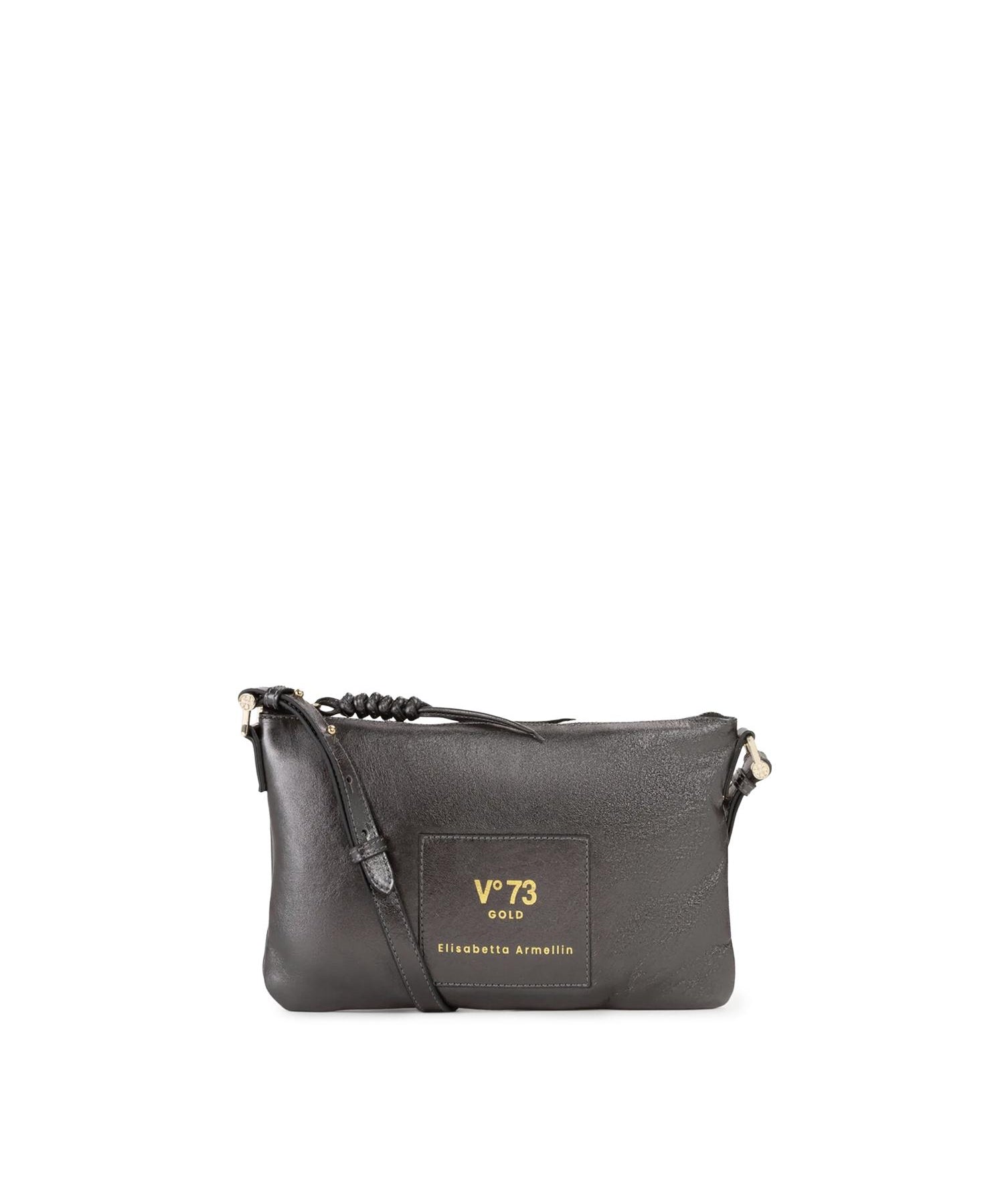 Borsa a tracolla in pelle con logo 73BP9VT03 LOLLI POPPOP BLACK V° 73 