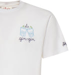T-shirt in cotone con ricamo POT0001 04379L MC2 SAINT BARTH 