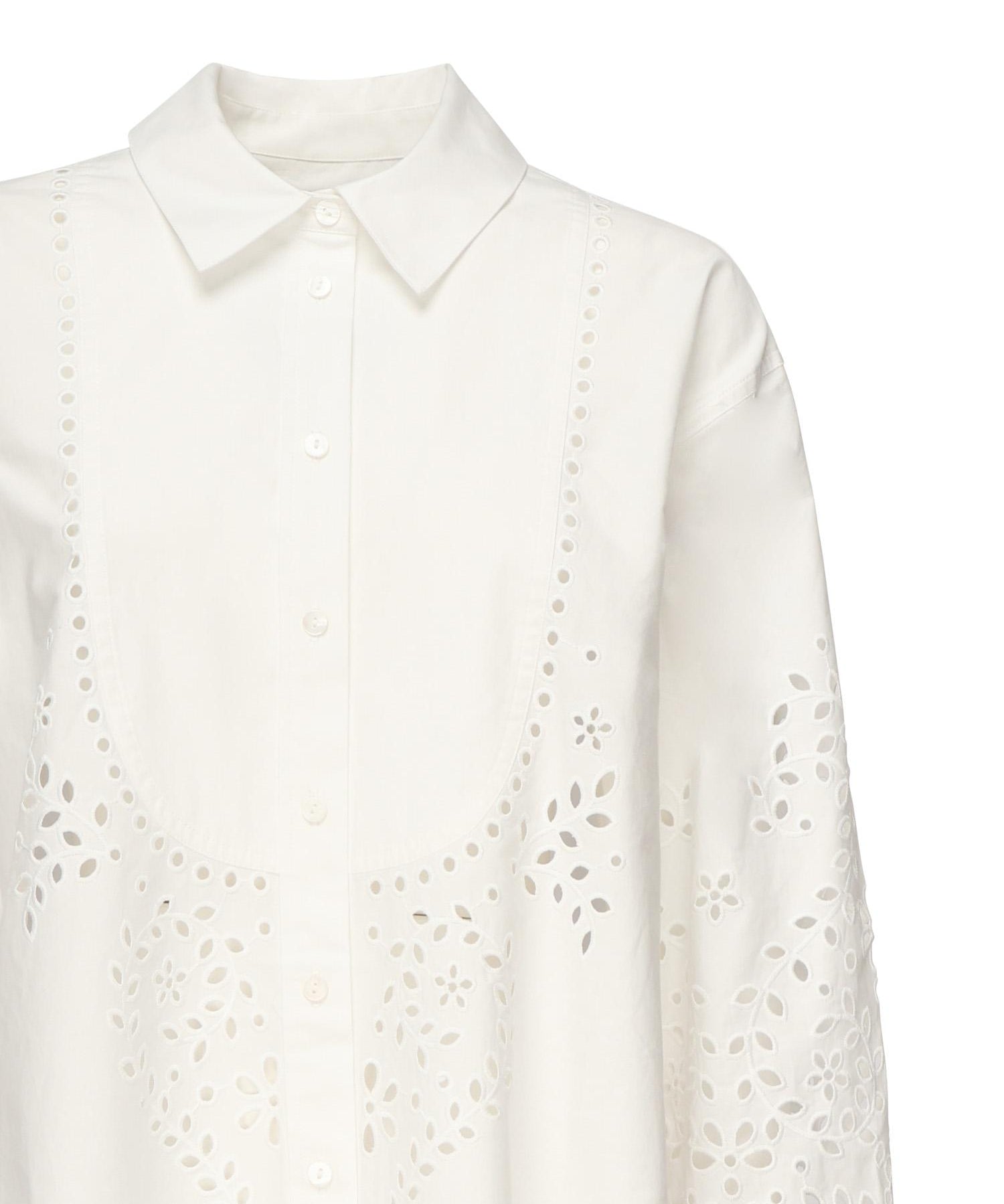 Abito camicia ricamato SS25134S CREAM SELF-PORTRAIT 