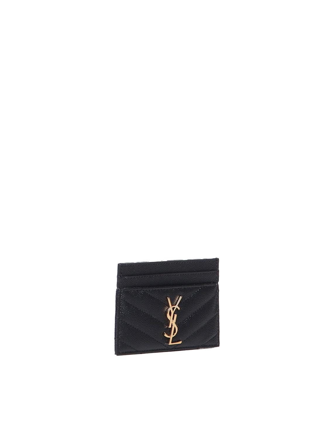 Portacarte in pelle di vitello 423291 BOW011000 SAINT LAURENT 