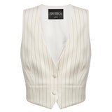 Gilet in fresco di lana gessato DJ860 ES0080D001 DONDUP 