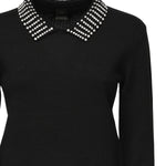 Maglia con colletto e strass<BR/> 105530 A2S4Z99 PINKO 
