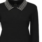 Maglia con colletto e strass<BR/> 105530 A2S4Z99 PINKO 