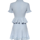 Mini abito con maglia con volant SS26049SA BL SELF-PORTRAIT 