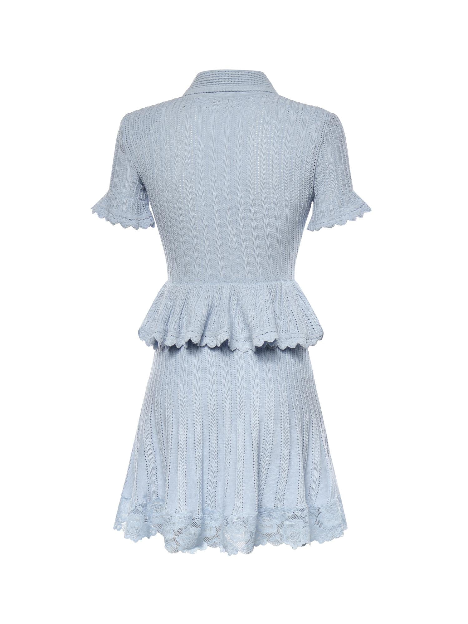Mini abito con maglia con volant SS26049SA BL SELF-PORTRAIT 