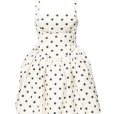 Mini abito in raso a pois SS25092S CREAM SELF-PORTRAIT 