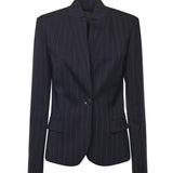 Blazer sfiancato in lana gessata 105626 A2QYEZ1 PINKO 
