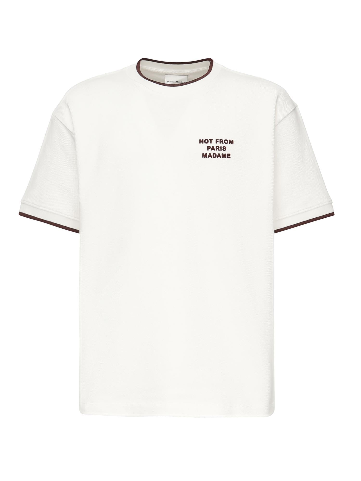 T-shirt Slogan Piqué HTS262CO167 OW Drôle de Monsieur 