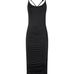 Abito midi a tubino con spalline incrociate 106953 A3C1Z99 PINKO 