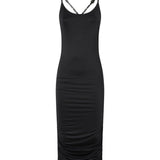 Abito midi a tubino con spalline incrociate 106953 A3C1Z99 PINKO 