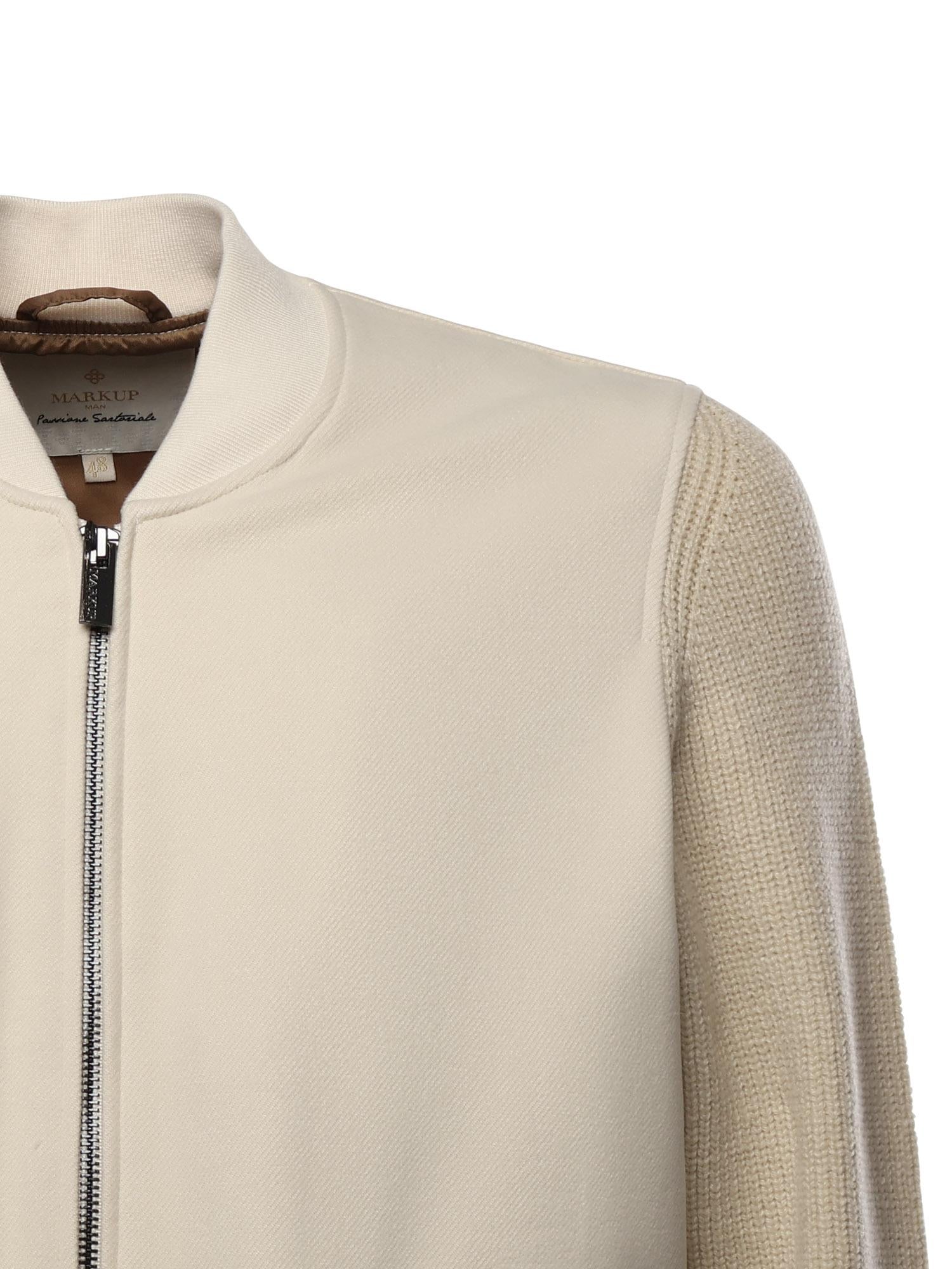Giacca con zip MK9960132 LATTE MARKUP 