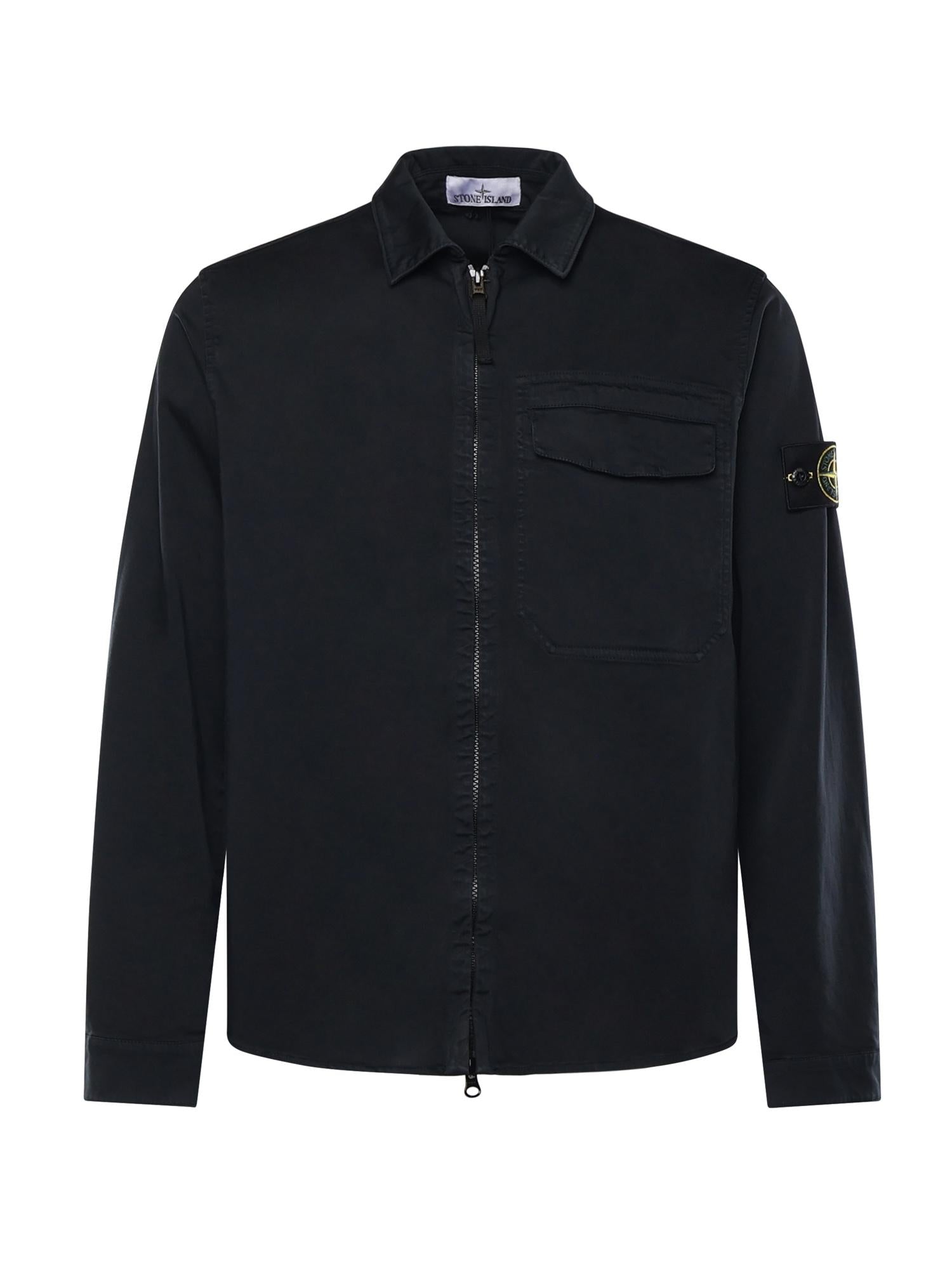 Overshirt in raso di cotone con logo L1S151200015 S0012V0020 STONE ISLAND 