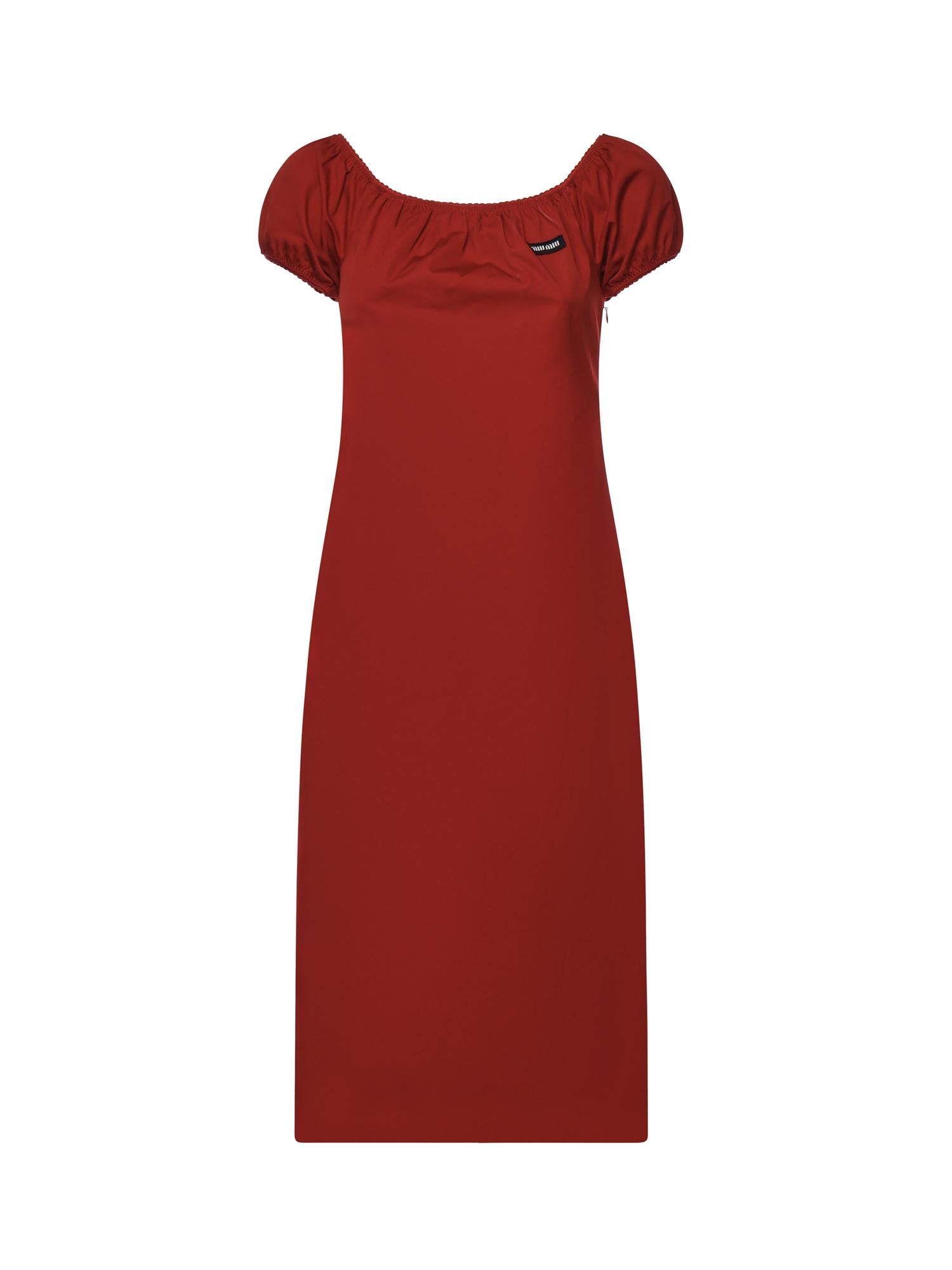 Abito in cotone con logo MF6183 1BMSF0011 MIU MIU 