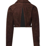 Giacca biker cropped in suede AA9V0313L053D 719 ALAIA 