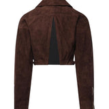 Giacca biker cropped in suede AA9V0313L053D 719 ALAIA 