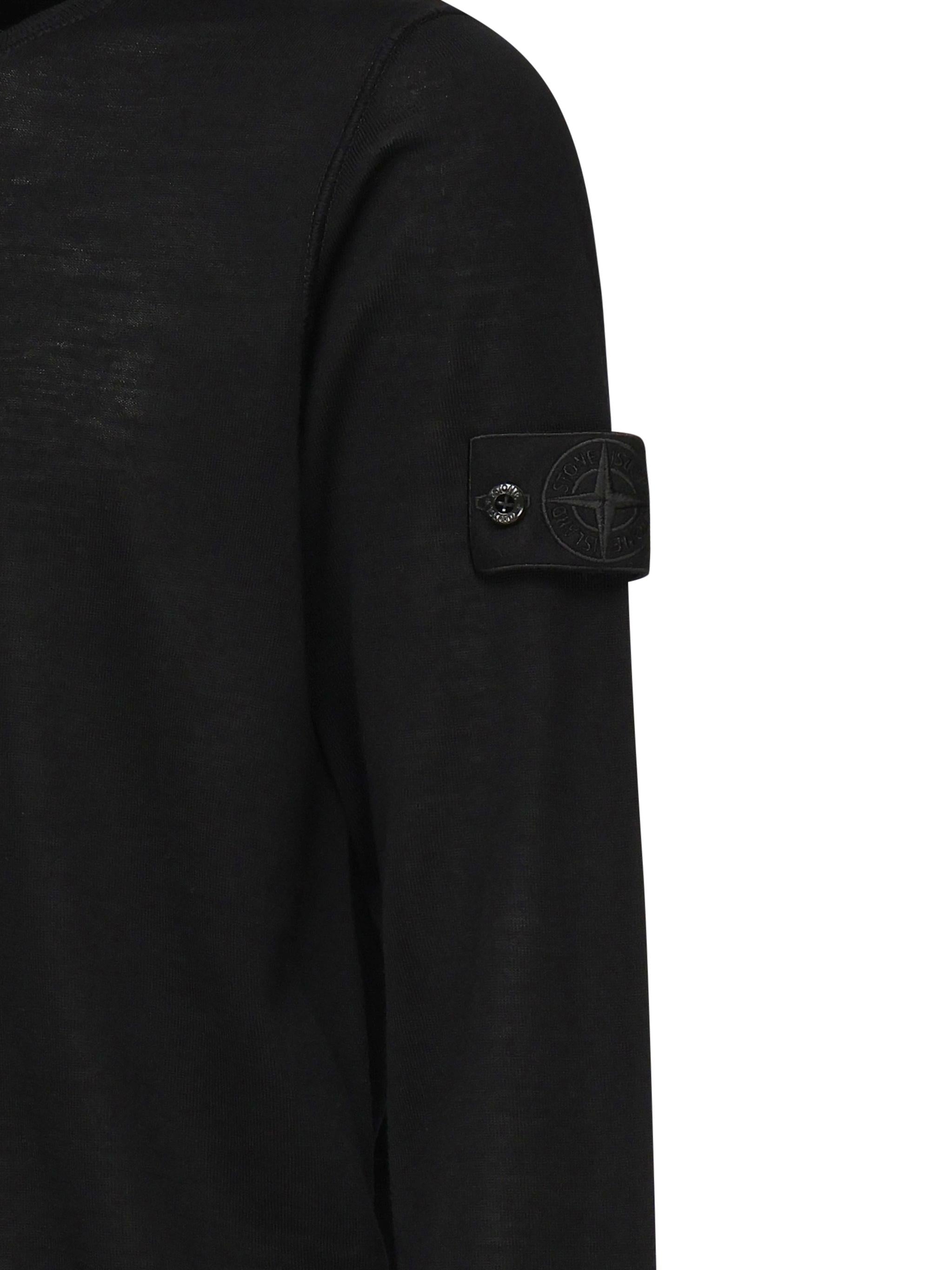 Maglia girocollo nero in lana leggera<BR/> K1S155100066 S00FCV0029 STONE ISLAND 