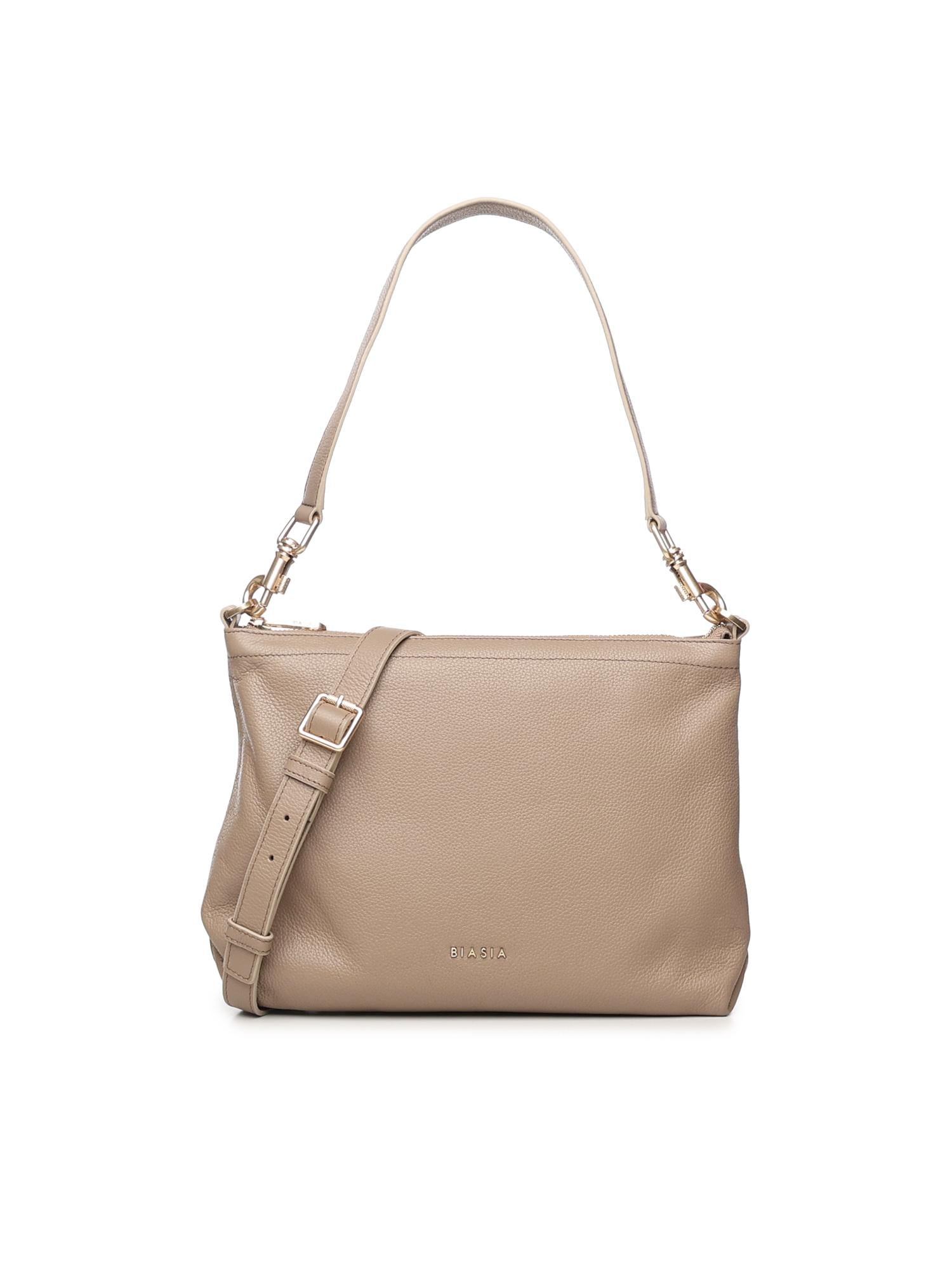 Borsa a spalla con logo BIBP9FA01 TAUPE BIASIA 