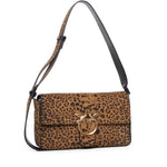 Borsa a spalla media Love Bag One Slouchy in suede leopardato 106243 A32AM35Q PINKO 