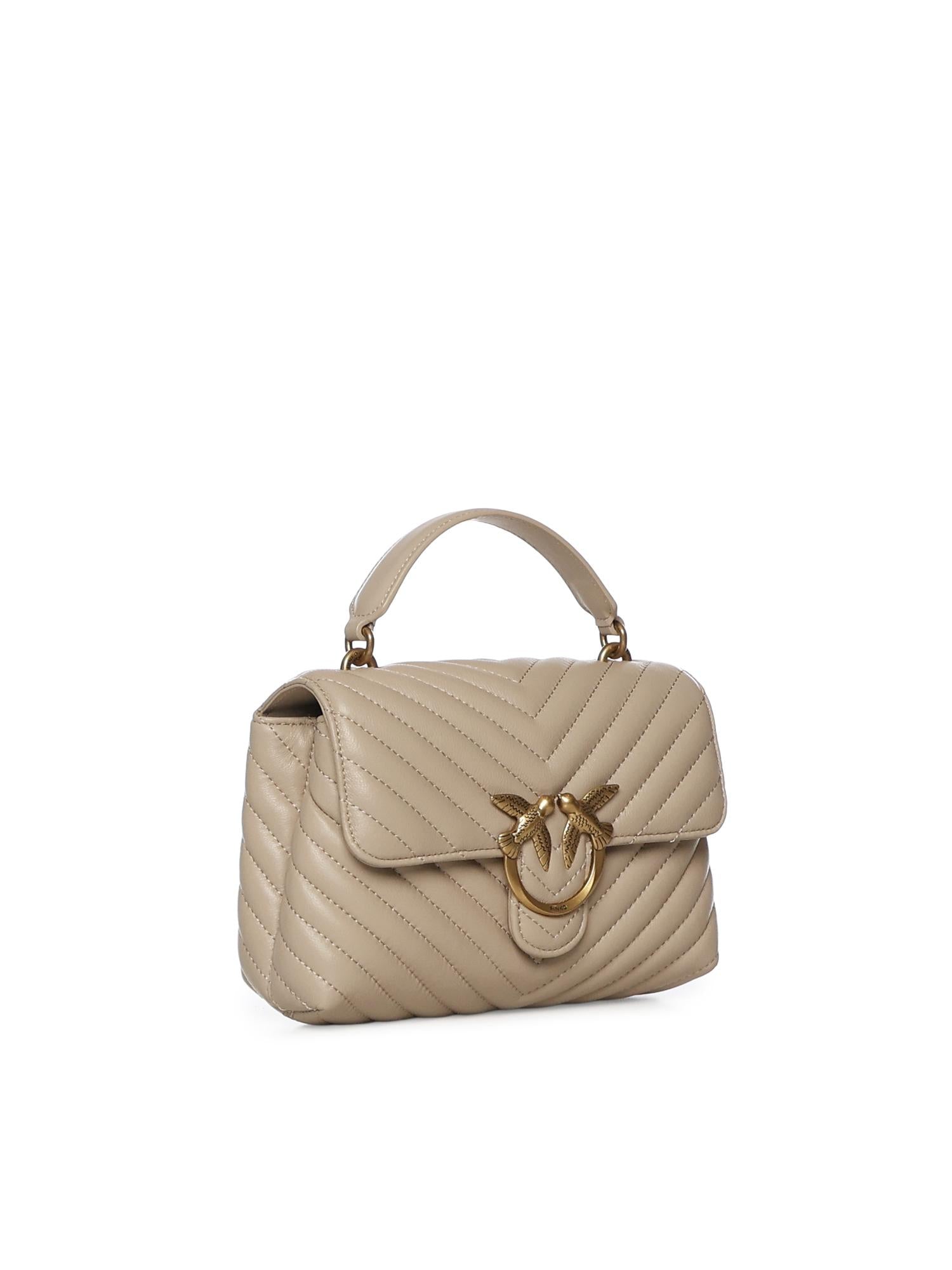 Borsa a mano media Lady Love Bag Puff in nappa chevron 100043 A0GKC50Q PINKO 