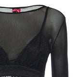 Maglia body in tulle e pizzo 106272 A33EZ99 PINKO 