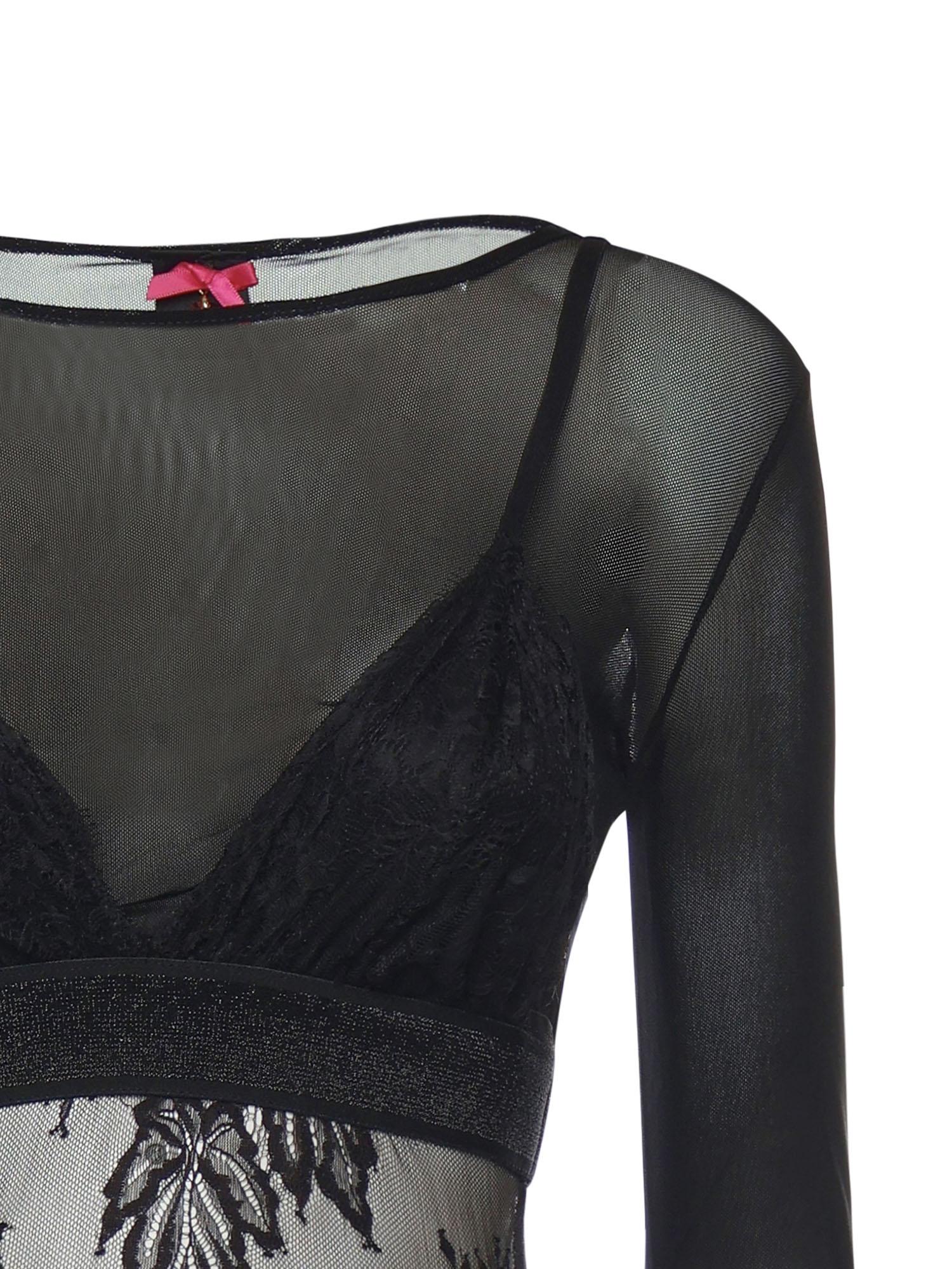 Maglia body in tulle e pizzo 106272 A33EZ99 PINKO 