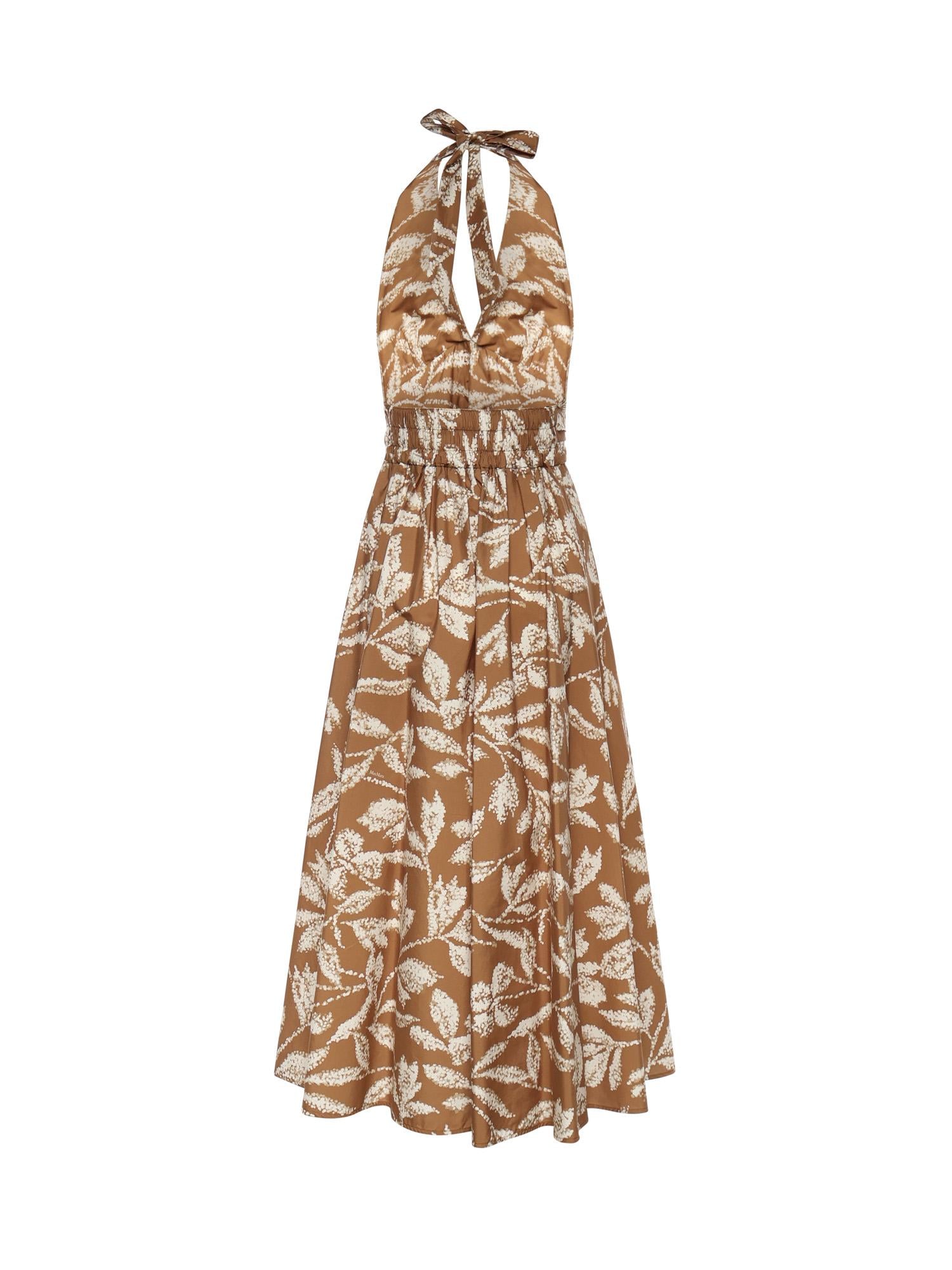 Abito lungo in popeline stampato 2611221042600 001 MAX MARA 