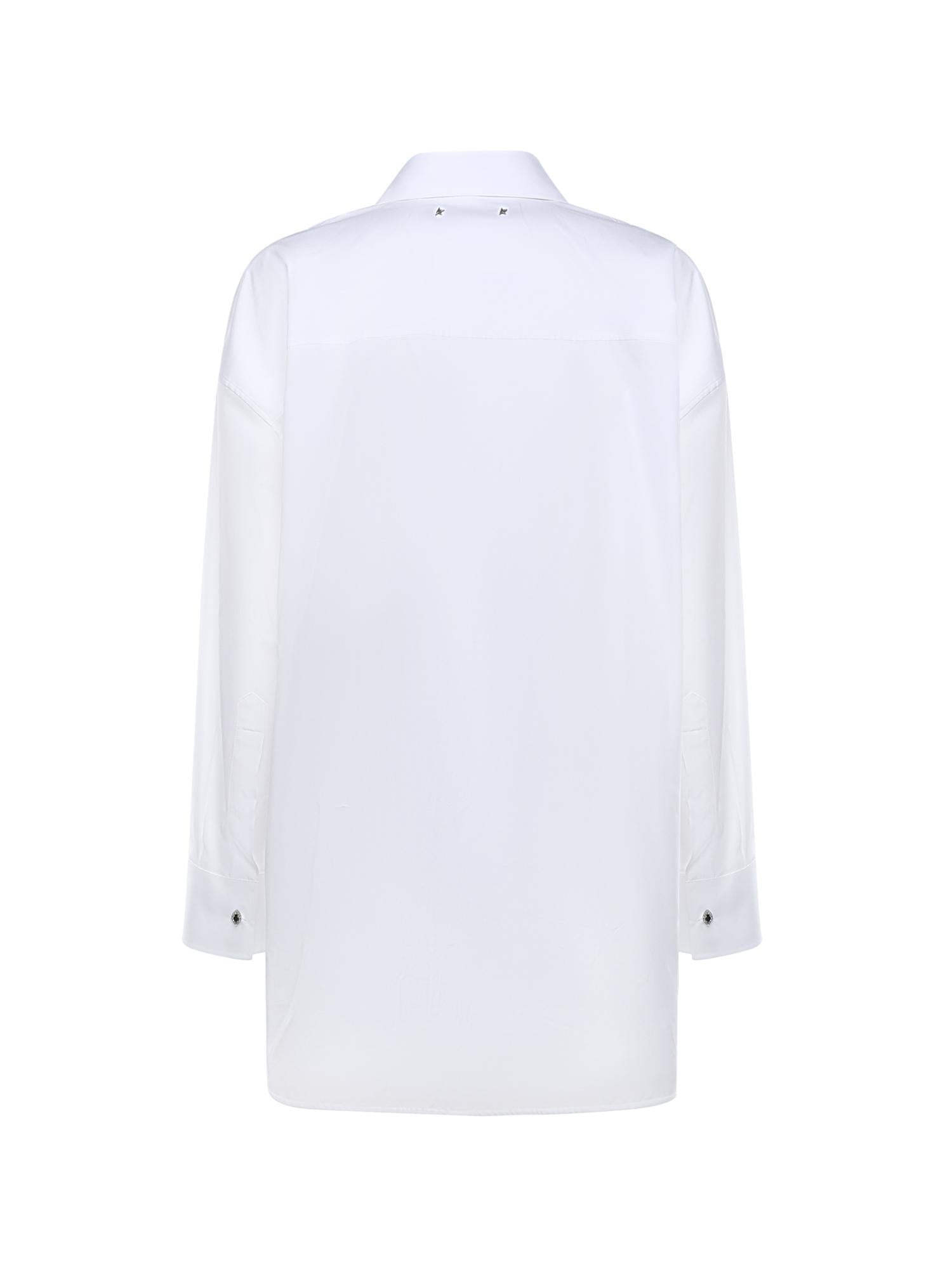 Camicia in cotone con dettaglio plissé GWP02599 P00232310359 GOLDEN GOOSE 