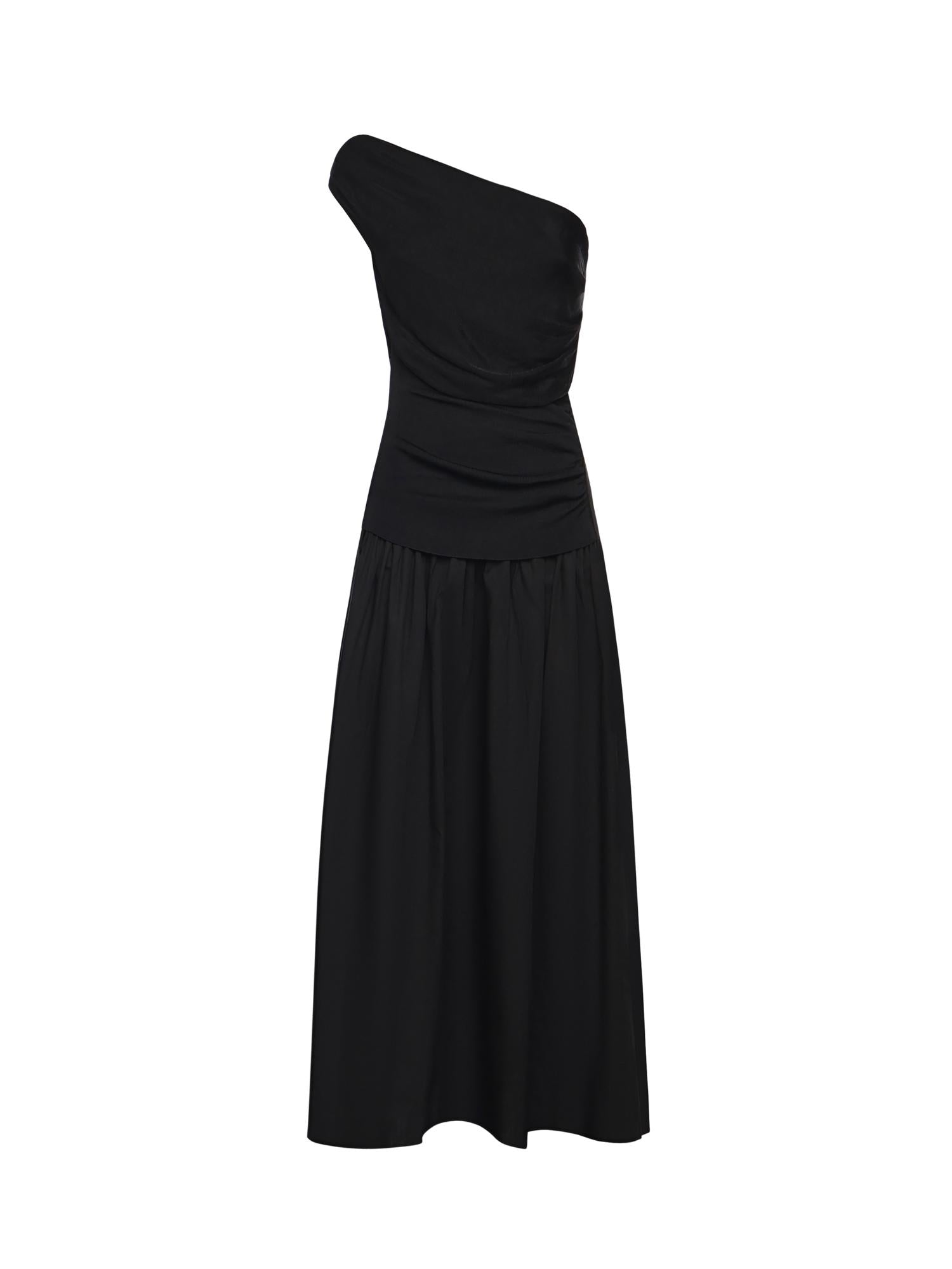 Abito midi in maglia drappeggiata RS26108M B SELF-PORTRAIT 