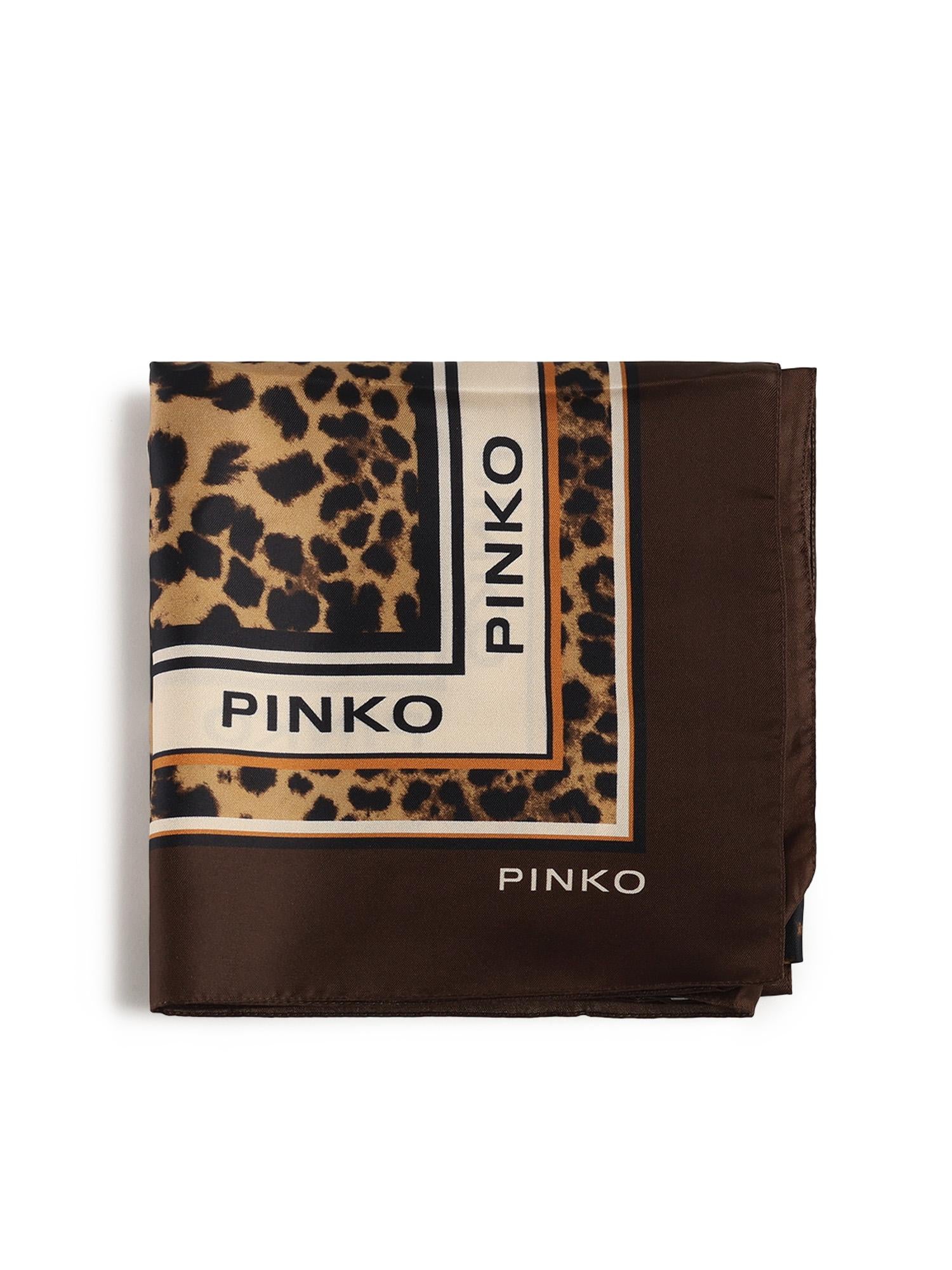 Foulard con stampa leopardata 106651 A38FL3Z PINKO 