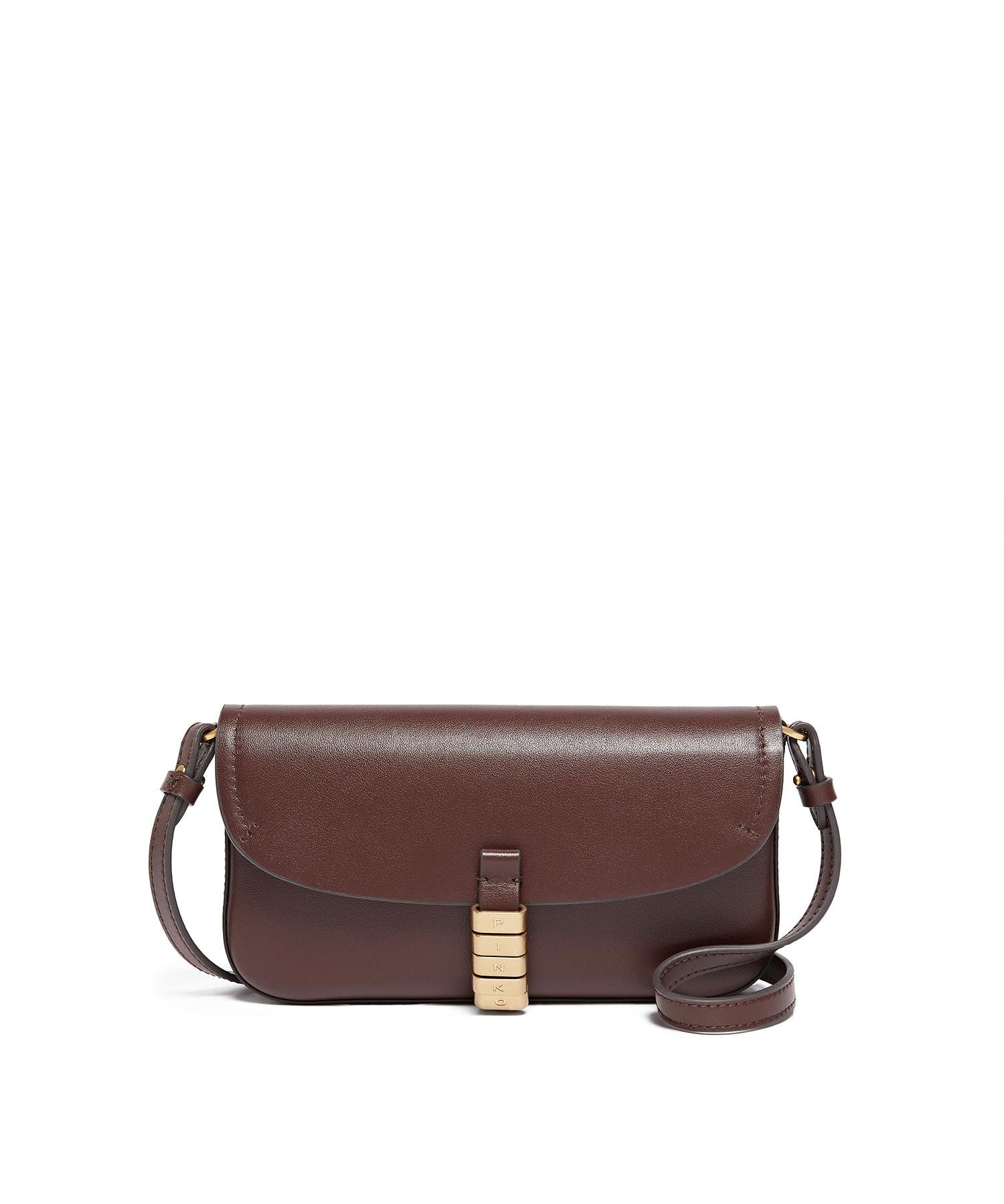 Borsa a spalla media Saddle Flat in pelle 105349 A1ZXR49Q PINKO 