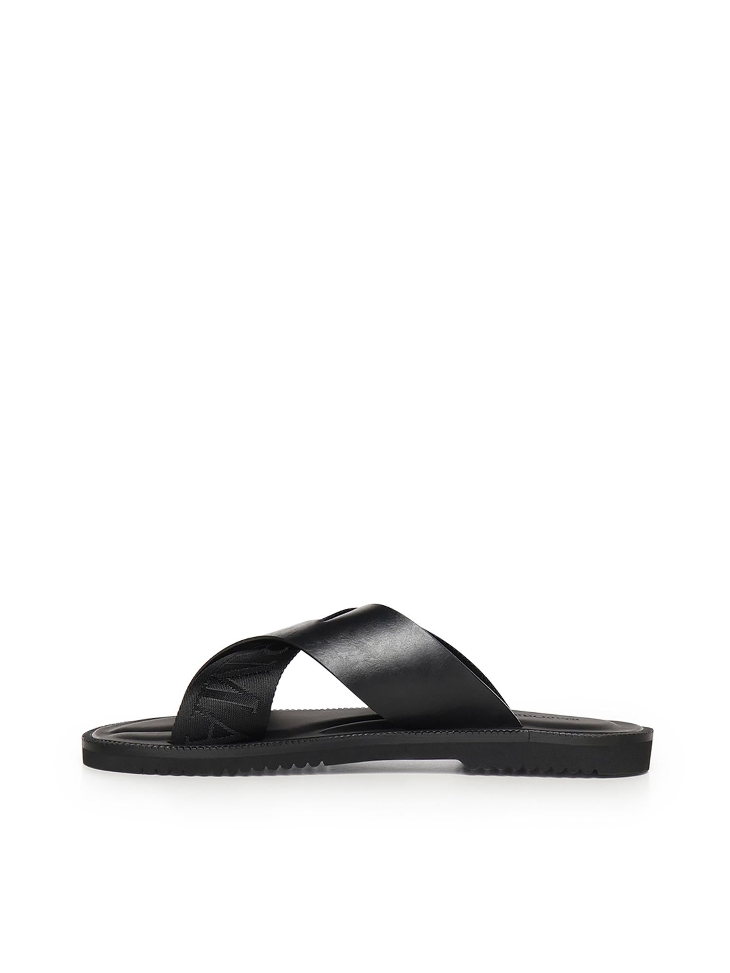 Sandali crossed in pelle e nastro con logo X4P124 XN787K001 EMPORIO ARMANI 