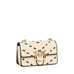 Borsa Mini Love Bag One Light in rafia e pelle 104550 A1RLHZ3Q PINKO 