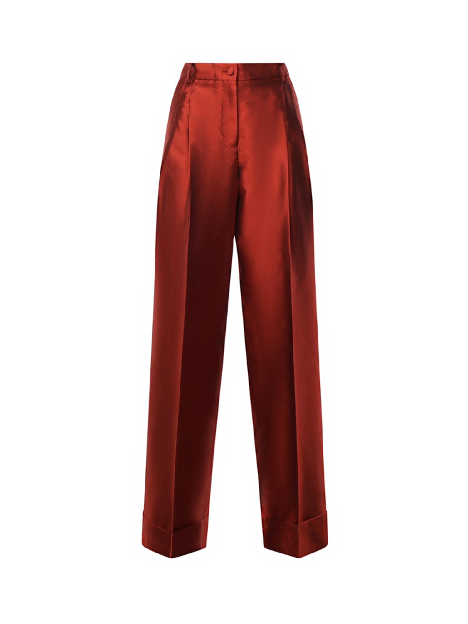 Pantaloni in mikado di seta FTDLHT FU116R0156 DOLCE & GABBANA 